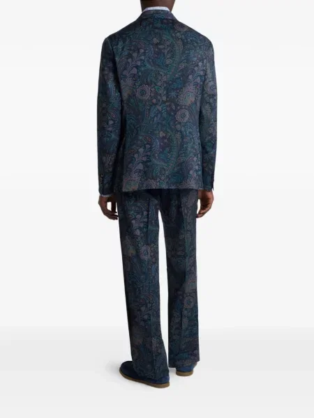 Geacă Etro de lână cu model floral albastru