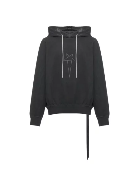 Bluza z kapturem Rick Owens z kapturem szara