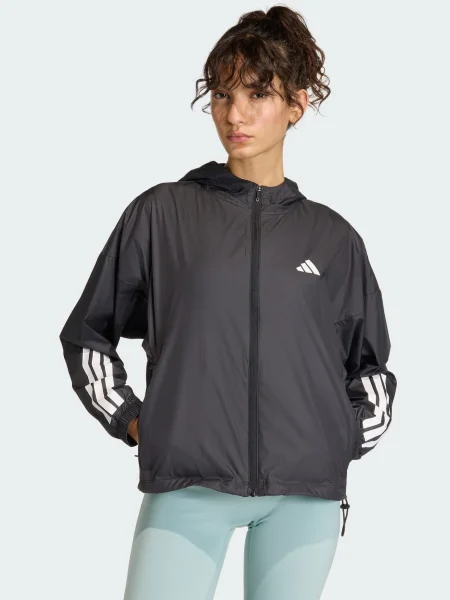ADIDAS PERFORMANCE Geacă sport Hyperglam negru alb