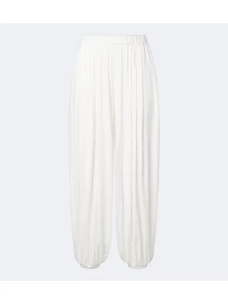 Pantaloni Norba din jerseu alb