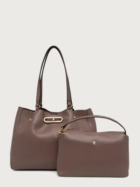 U.S. Polo Assn. torebka tote z imitacji skóry AYTOUNHILL brązowa