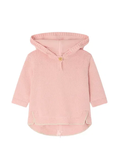 Bluza z kapturem dziecięca Bonpoint różowa