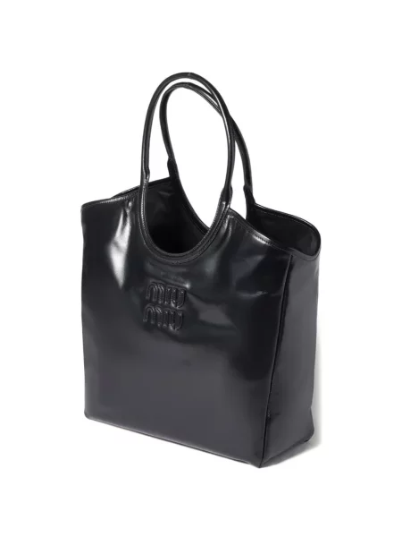 Geanta de piele Miu Miu din piele negru