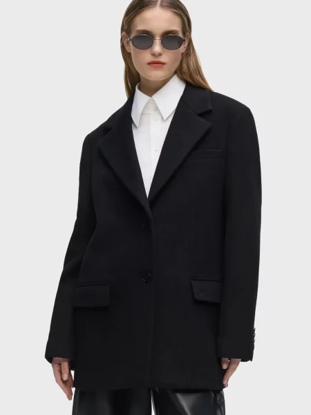 Вовняне пальто Karl Lagerfeld чорне