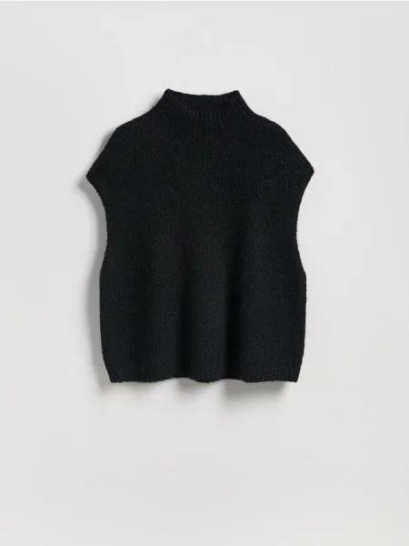 Reserved Kamizelka z golfem czarny