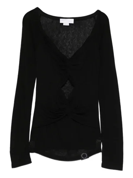 Tricou mânecă lungă Stella Mccartney cu decolteu în V negru