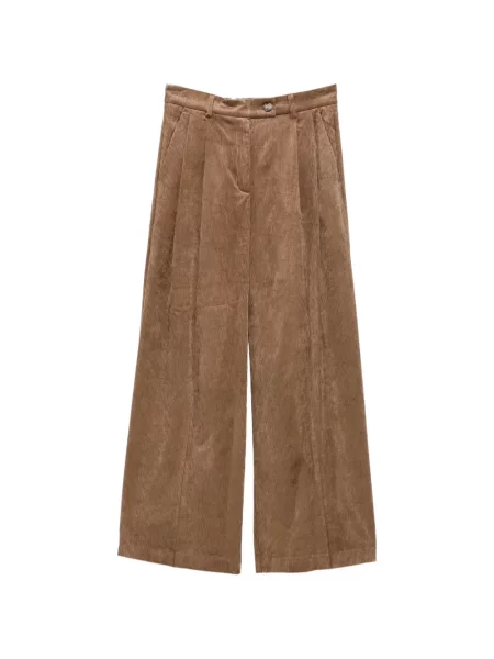 Pantaloni Solotre de catifea cord maro