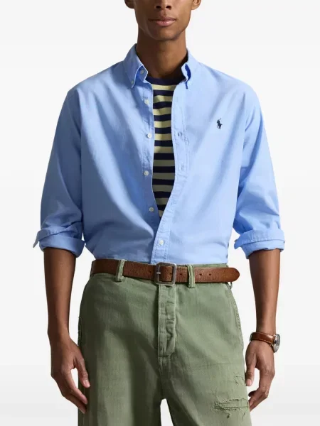 Șapcă Polo Ralph Lauren cu decolteu în V cu autograf în carouri albastru