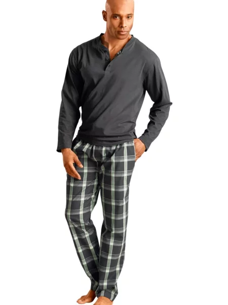 H.I.S Pijama lungă / verde gri