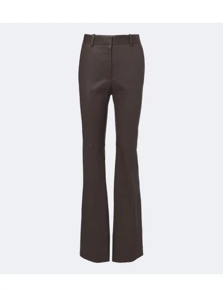 Pantaloni Joseph din piele evazate maro