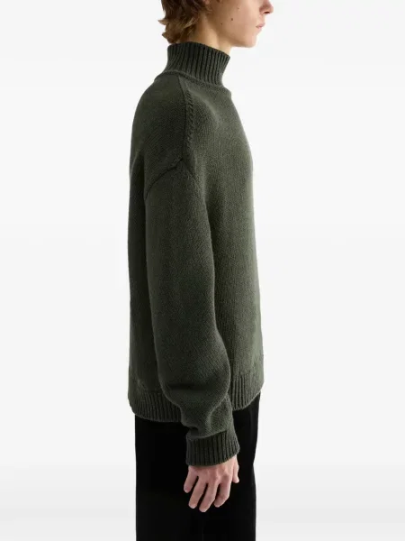 Pulover Jil Sander tricotate chunky verde