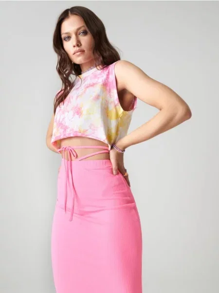 Кроп топ у стилі тай-дай різнобарвний