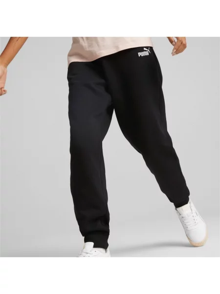 Spodnie Pum ESS+ Embroidery High-Waist Pants FL czarne