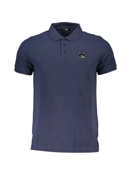 Tricou polo Cavalli Class cu autograf albastru