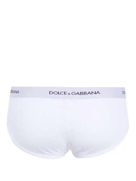 Pletené žebrované kalhotky Dolce & Gabbana bílé