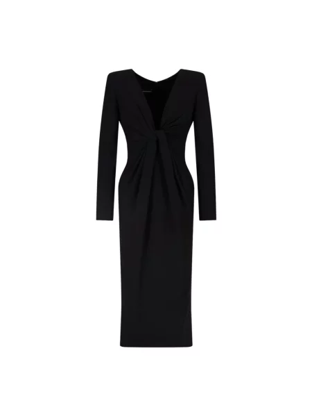 Sukienka Emporio Armani z dekoltem w serek wiązana czarna