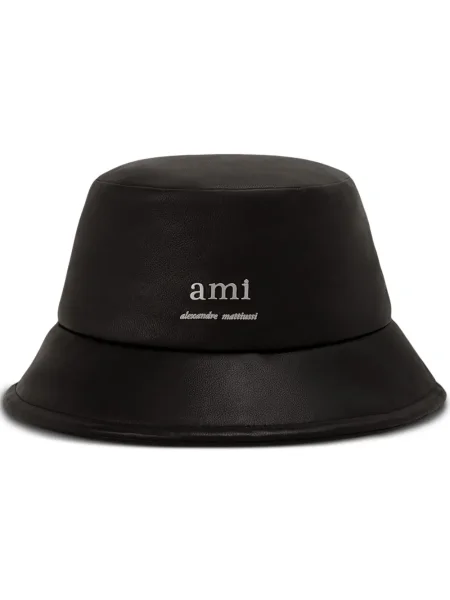 Pălărie Ami Paris din piele negru