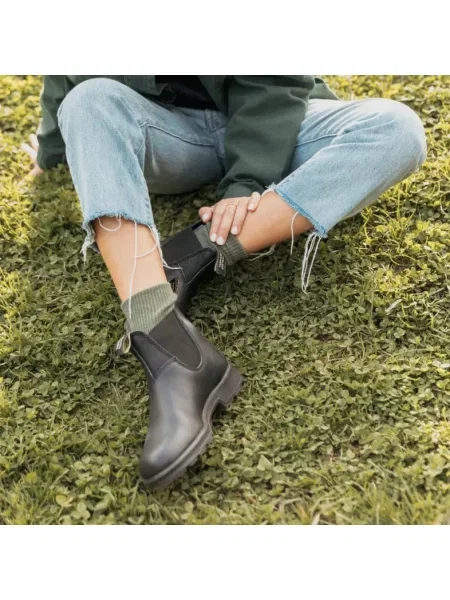 Trampki Blundstone skórzane z logo czarne