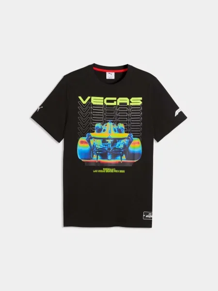 Жіноча Футболка PUMA F1 Las Vegas Tee комбінований верх чорний