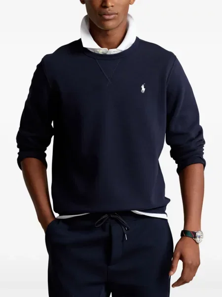 Tricou polo Polo Ralph Lauren cu glugă cu blană cu broderie roșu