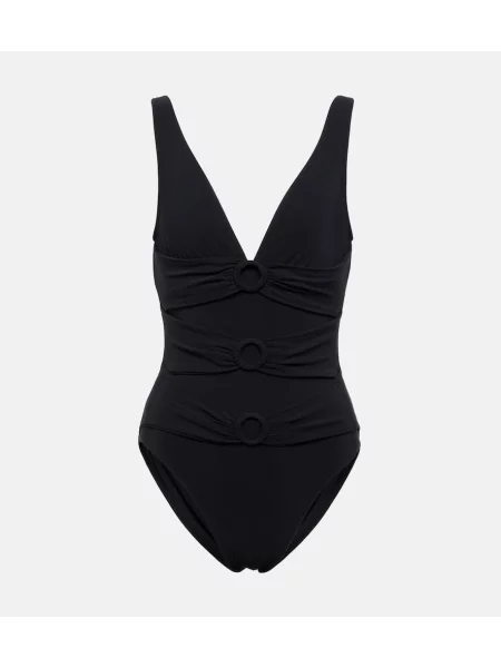 Strój kąpielowy Karla Colletto z dekoltem w serek czarny