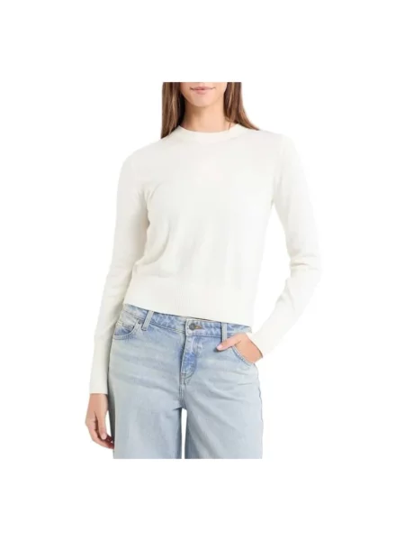 Guess Jeans sweter z domieszką wełny beżowy białe
