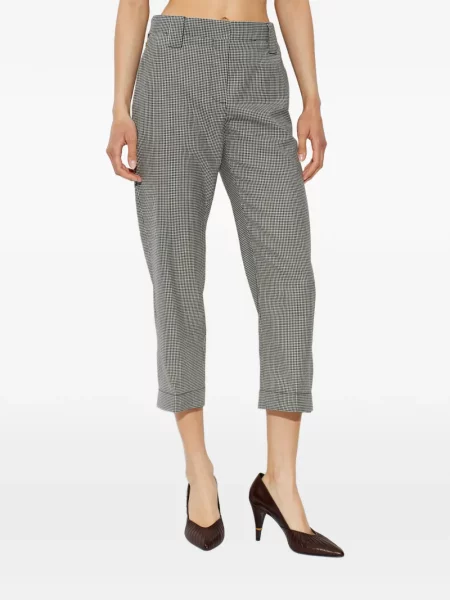 Decupat pantaloni Versace în carouri negru