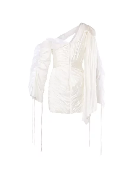 Rochie mini Norina St cu volane alb