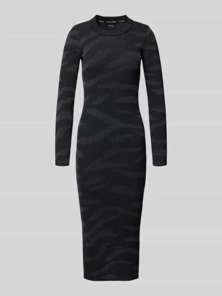 Sukienka z dzianiny ze stójką Marc Cain czarna