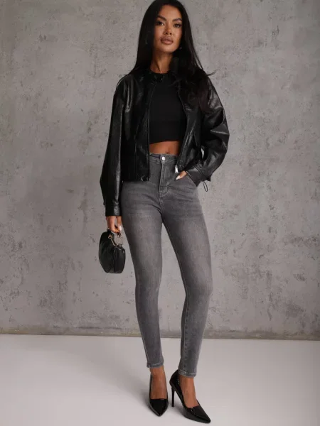 Blugi modelatori de tip Skinny cu Oneim gri