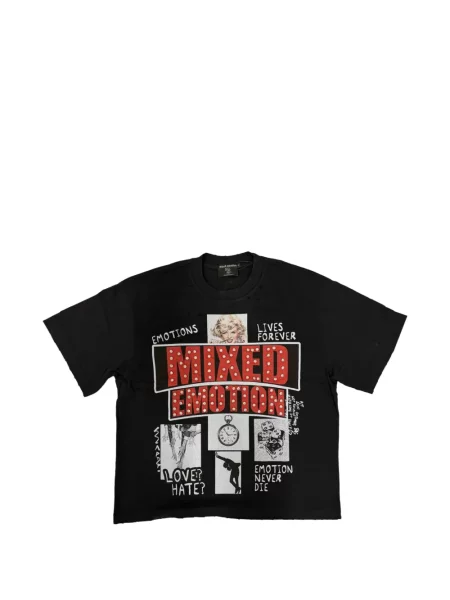 Tricou Mixed Emotion cu decolteu rotund negru