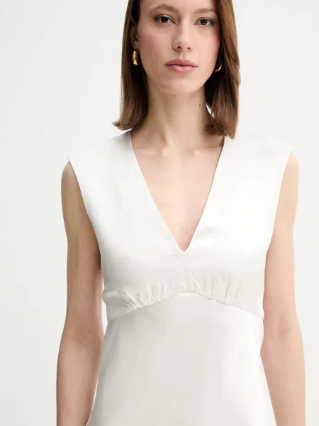 MM sukienka maxi prosta beżowy