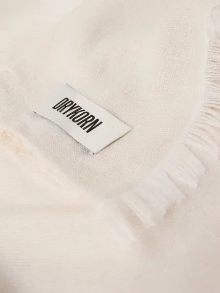 Szal z detalem z logo i frędzlami model ‘PLINA’ Drykorn