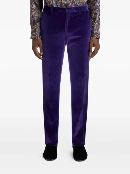 Pantaloni Etro de catifea violet