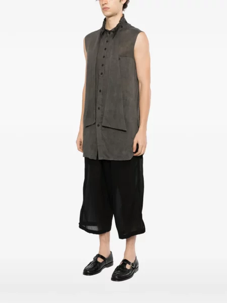 Αμάνικο πουκάμισο Yohji Yamamoto με βολάν γκρι