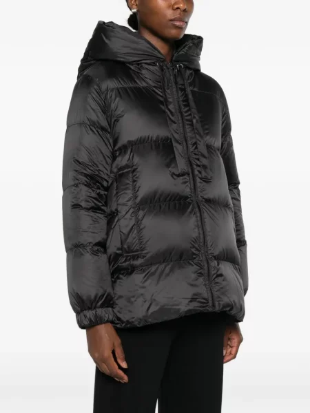 Palton Max Mara cu glugă negru