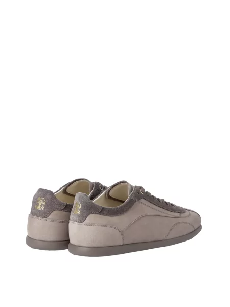 Sneakerși Brunello Cucinelli din piele de căprioară gri