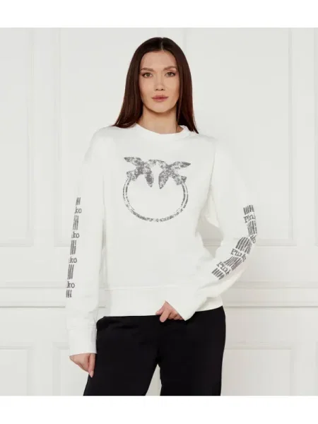 Pinko Hanorac MINDELO | Relaxed fit alb