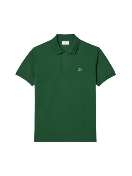 Lniana koszulka polo Lacoste z logo w miejskim stylu zielona