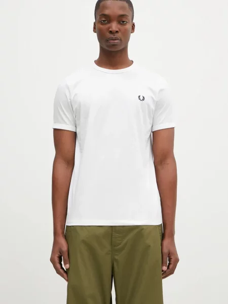 Fred Perry t-shirt Ringer T-Shirt z aplikacją biały