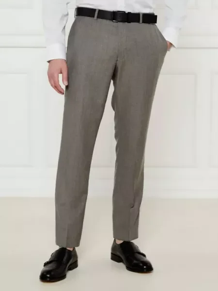 Oscar Jacobson De lână pantaloni chino Dandy gri