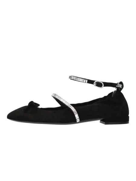 Balerinki Stuart Weitzman skórzane bez obcasa czarne