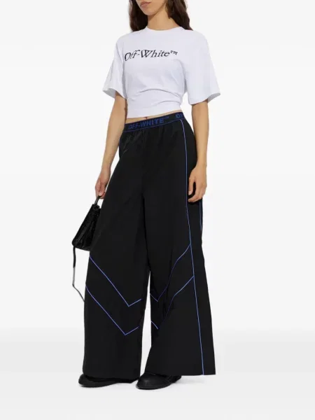 Decupat tricou Off-white cu imagine alb