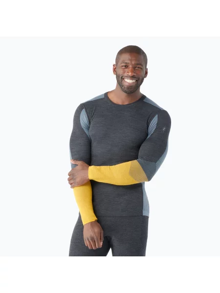 Термоактивна кофта Smartwool Intraknit Thermal Merino Baselayer Colorblock Crew charcoal сірий