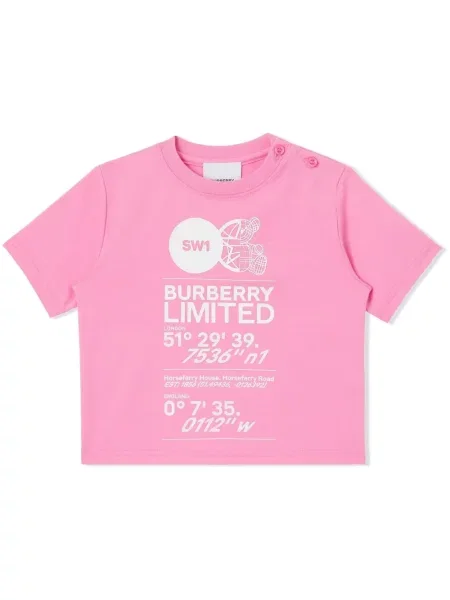 Koszulka dziecięca Burberry różowa