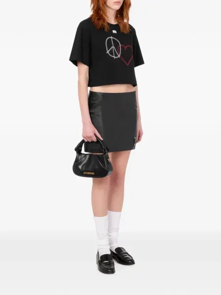Tricou Love Moschino din jerseu negru