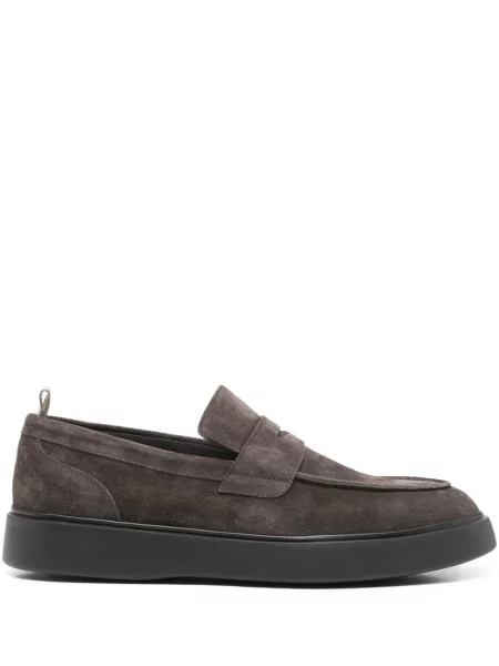 Pantofi loafer Officine Creative din piele de căprioară maro