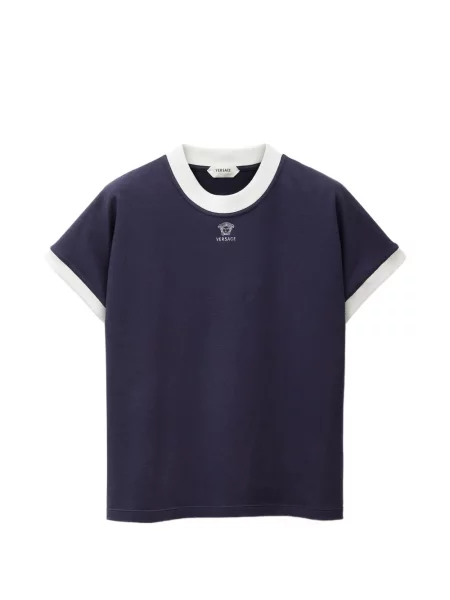 Tricou Versace din jerseu cu autograf albastru