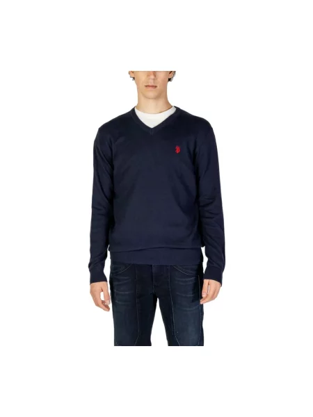 Sweter U.s Polo Assn. z kaszmiru niebieski