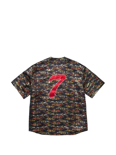 Cămașă Supreme cu model floral din jerseu negru